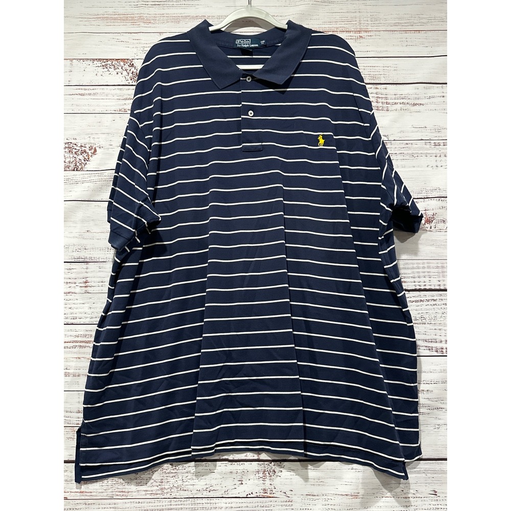 Polo Ralph Lauren‎ Stripe Polo Shirt Mn Size 4XB Blue and White Stripe